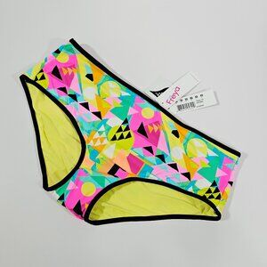Freya Swim Tribal Trax Colorful Hipster Bikini Bottom Swimwear Size L